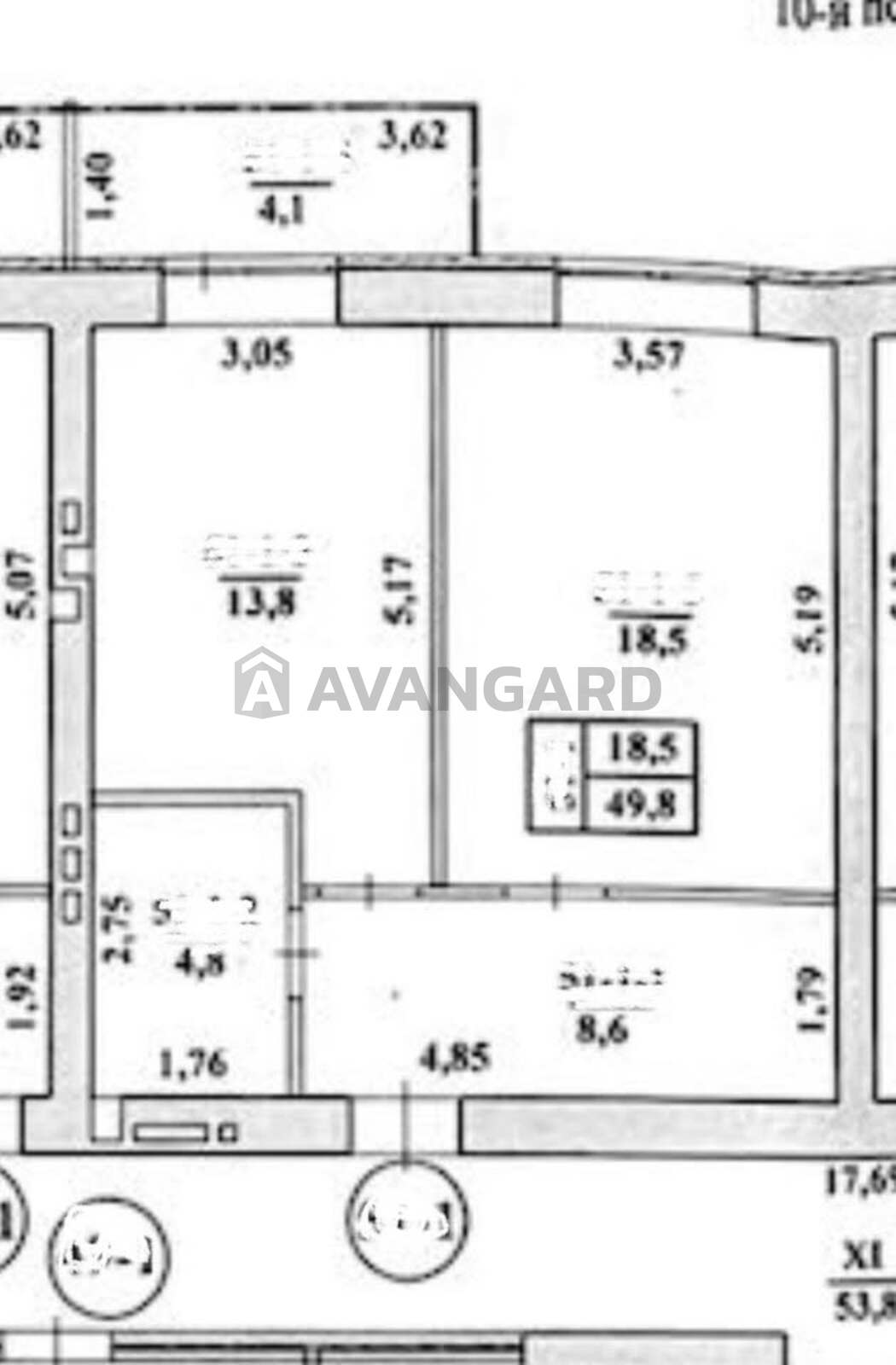 1 кім. квартира, 49,8/-/18,5 кв. м., 10/11 поверх фото 3 1 кім. квартира, 49,8/-/18,5 кв. м., 10/11 поверх фото 3