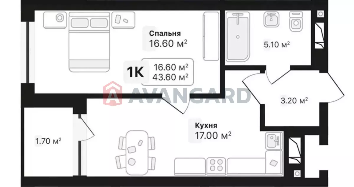 1 комн. квартира, 43/-/17 кв. м., 10/16 этаж фото 5 1 комн. квартира, 43/-/17 кв. м., 10/16 этаж фото 5