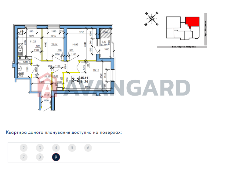 3 кім. квартира, 85/45/11 кв. м., 9/9 поверх фото 13 3 кім. квартира, 85/45/11 кв. м., 9/9 поверх фото 13