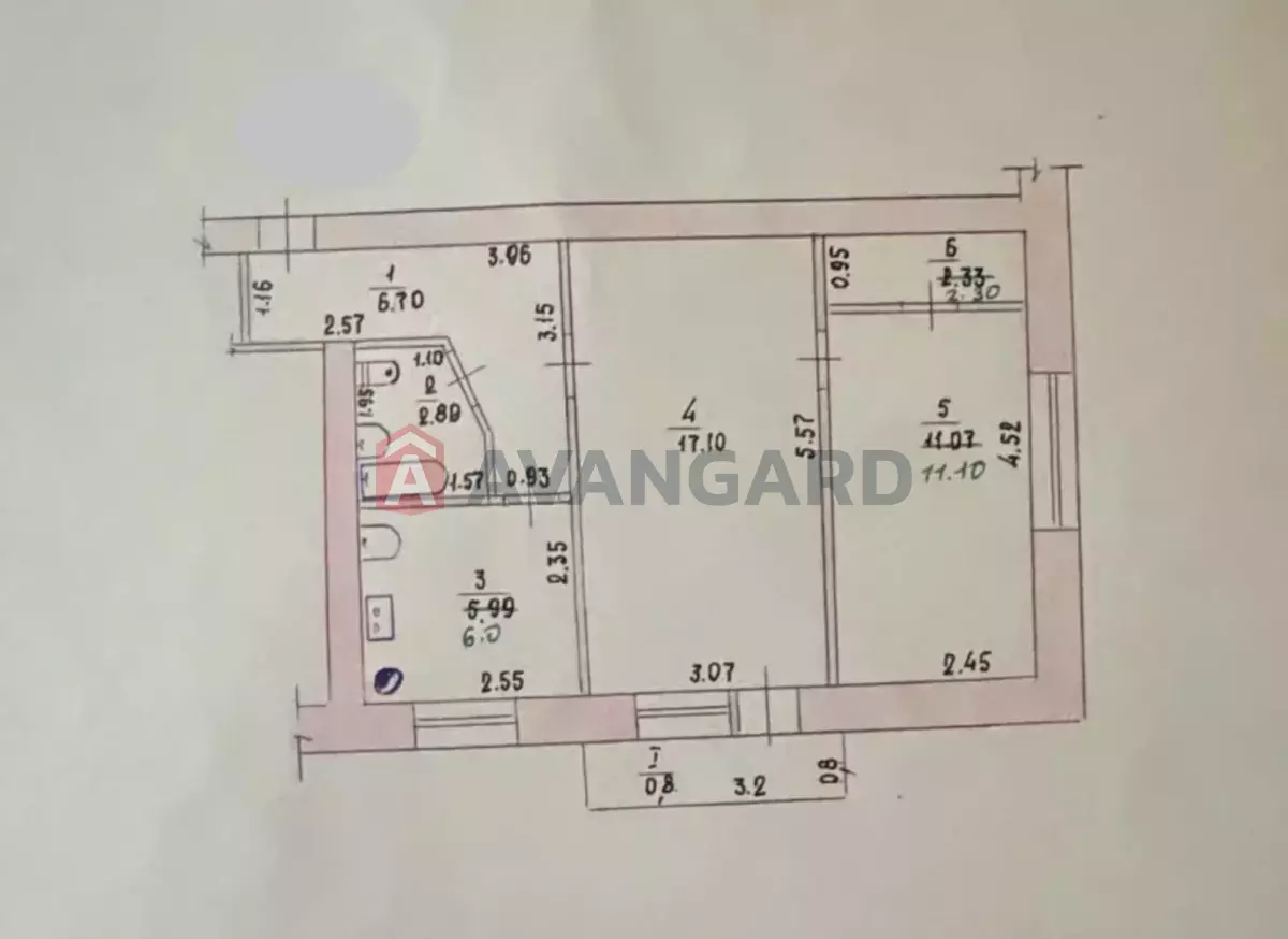 2 комн. квартира, 46/-/- кв. м., 3/4 этаж фото 11 2 комн. квартира, 46/-/- кв. м., 3/4 этаж фото 11