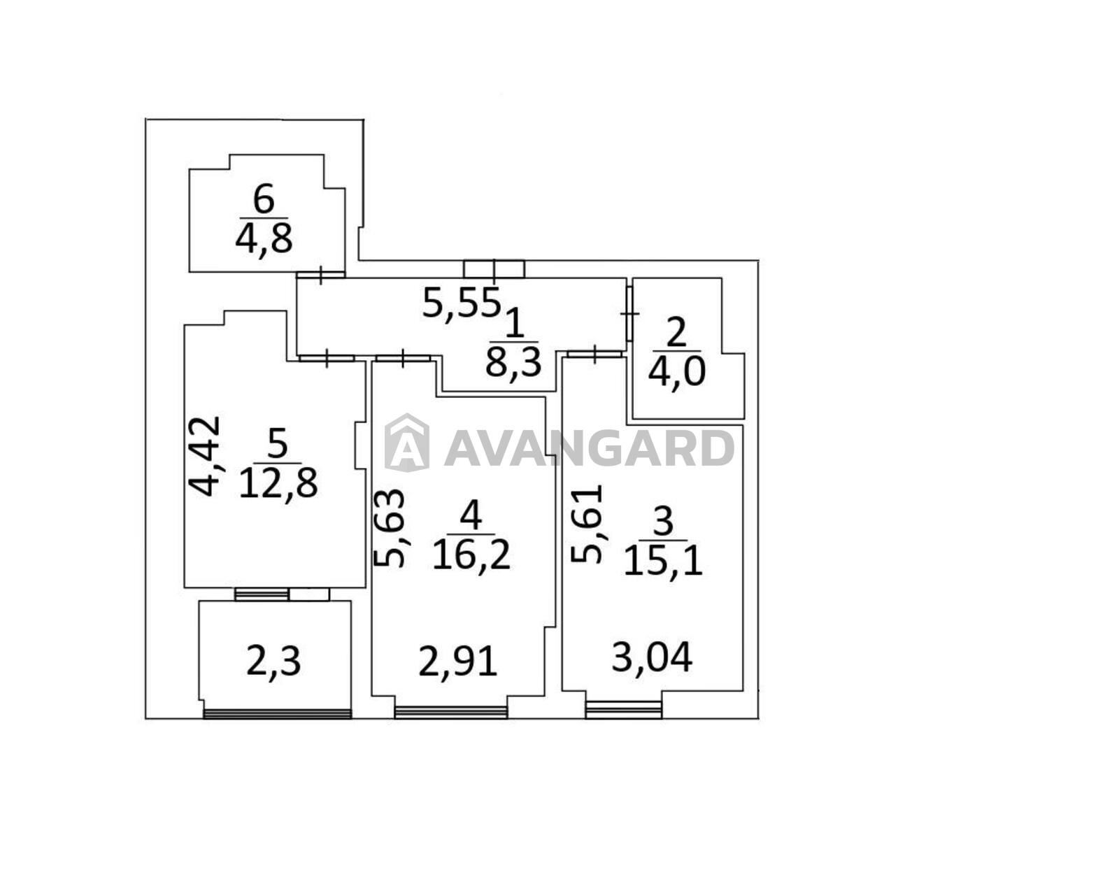 2 комн. квартира, 63.5/30/13 кв. м., 6/6 этаж фото 2 2 комн. квартира, 63.5/30/13 кв. м., 6/6 этаж фото 2