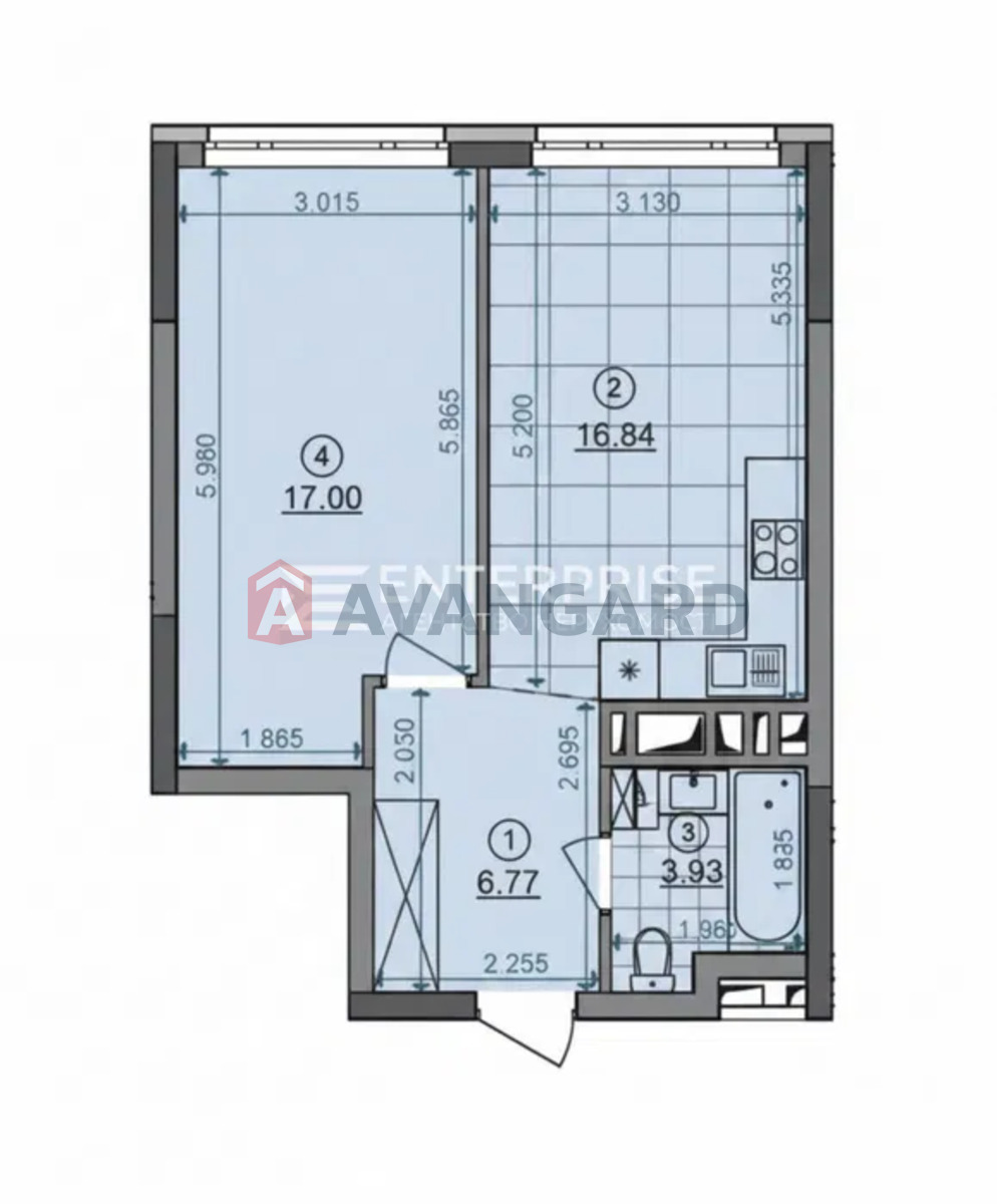 1 кім. квартира, 45/-/16 кв. м., 5/25 поверх фото 2 1 кім. квартира, 45/-/16 кв. м., 5/25 поверх фото 2