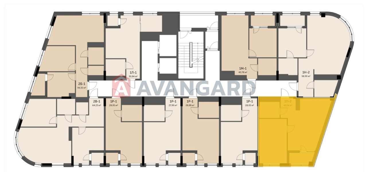 1 кім. квартира, 49,54/16,20/21,74 кв. м., 5/14 поверх фото 3 1 кім. квартира, 49,54/16,20/21,74 кв. м., 5/14 поверх фото 3