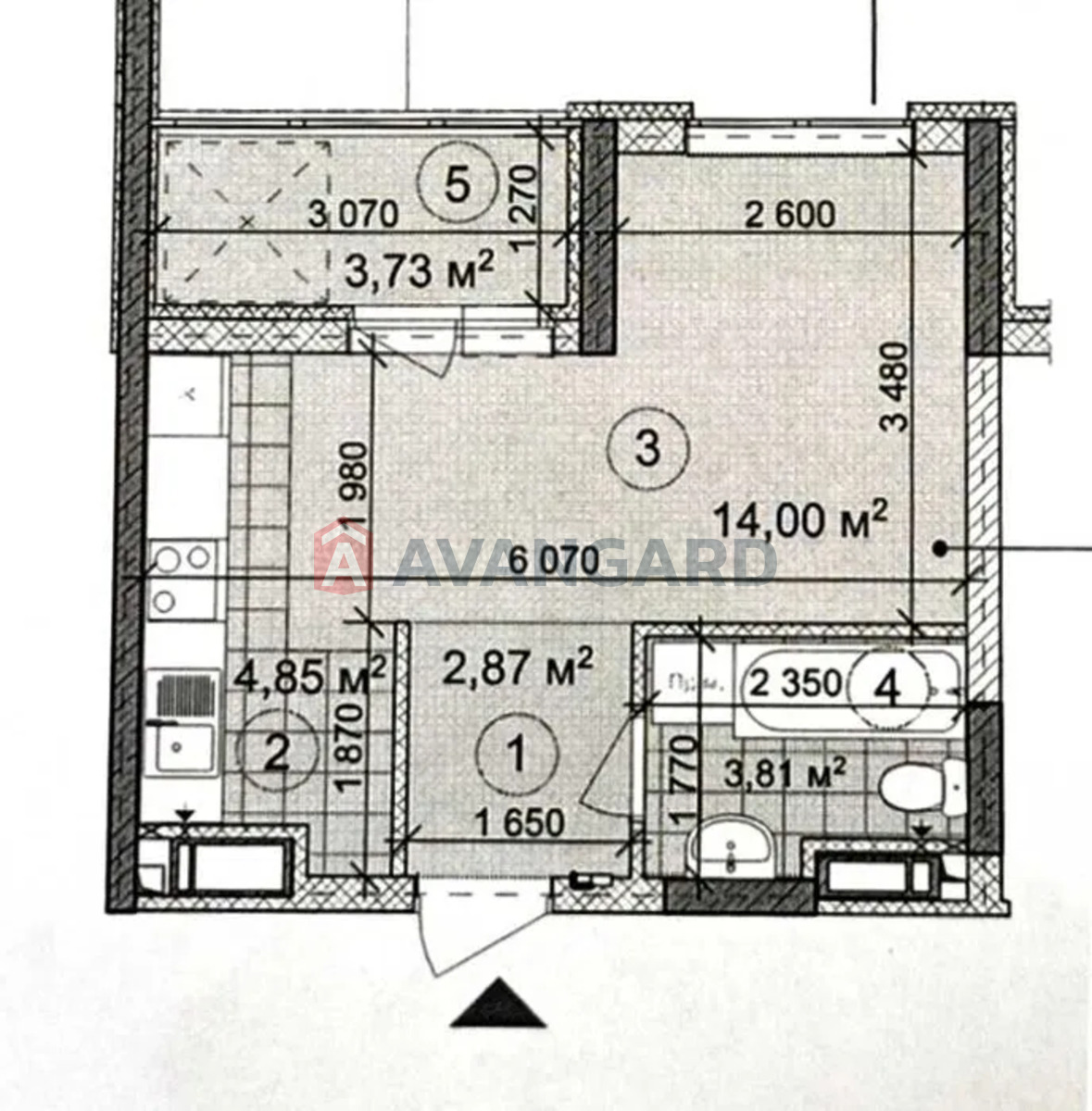 1 кім. квартира, 30/-/5 кв. м., 6/24 поверх фото 3 1 кім. квартира, 30/-/5 кв. м., 6/24 поверх фото 3