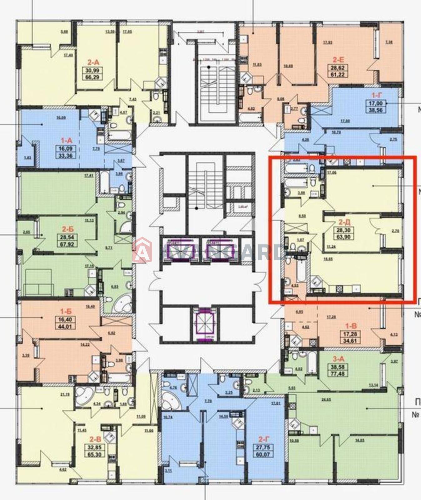 2 кім. квартира, 63/-/18 кв. м., 4/24 поверх фото 3 2 кім. квартира, 63/-/18 кв. м., 4/24 поверх фото 3