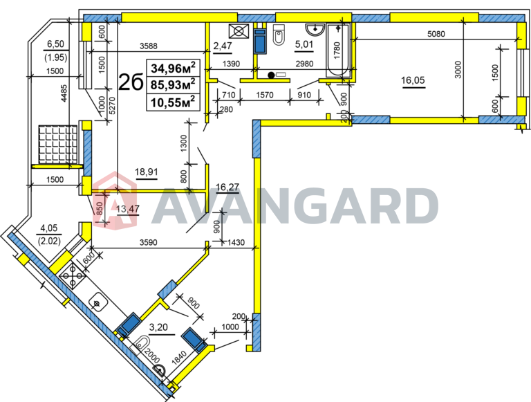 2 комн. квартира, 85/35/13 кв. м., 4/17 этаж фото 12 2 комн. квартира, 85/35/13 кв. м., 4/17 этаж фото 12