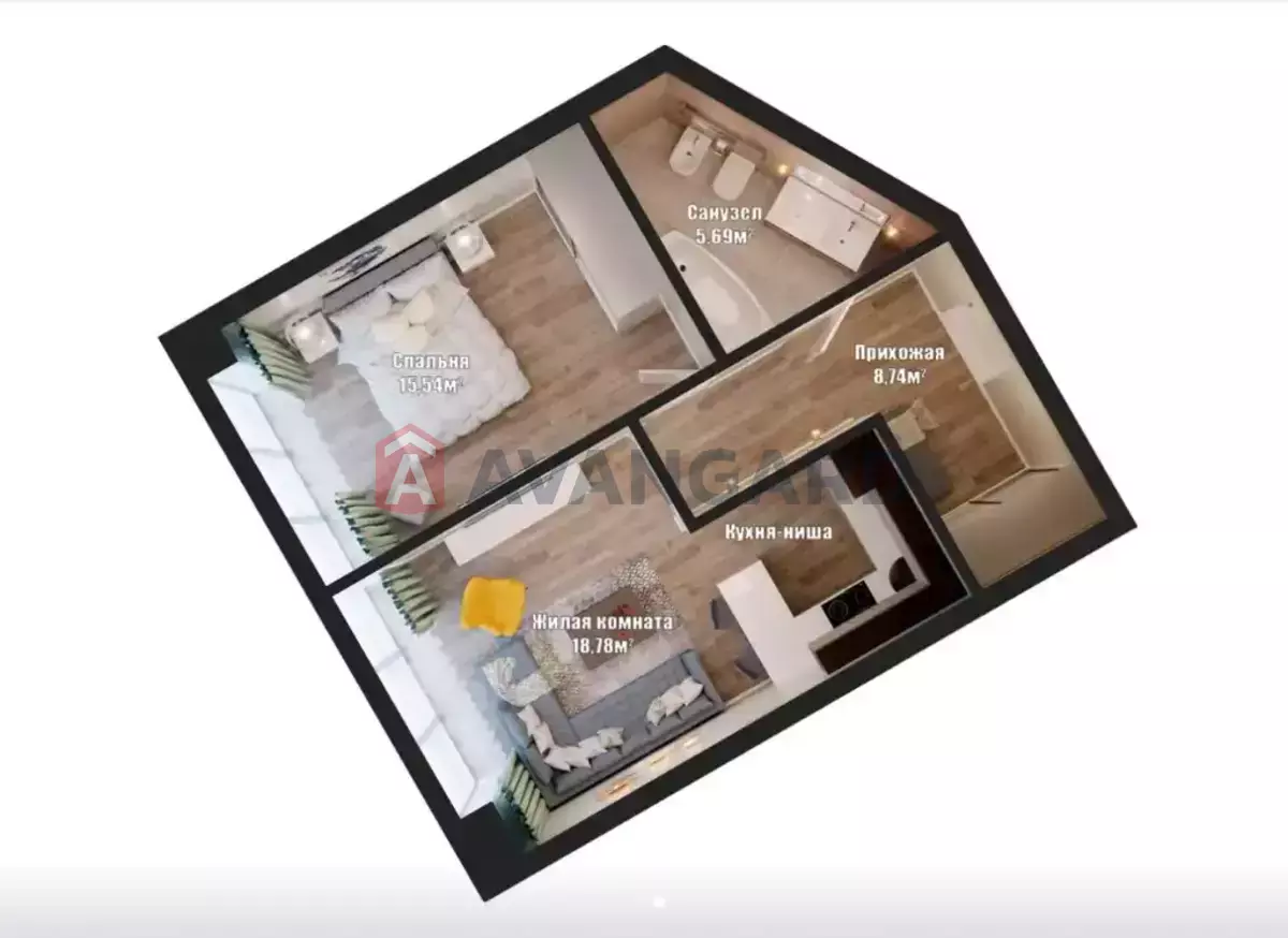 1 кім. квартира, 50/-/17 кв. м., 19/33 поверх фото 14 1 кім. квартира, 50/-/17 кв. м., 19/33 поверх фото 14