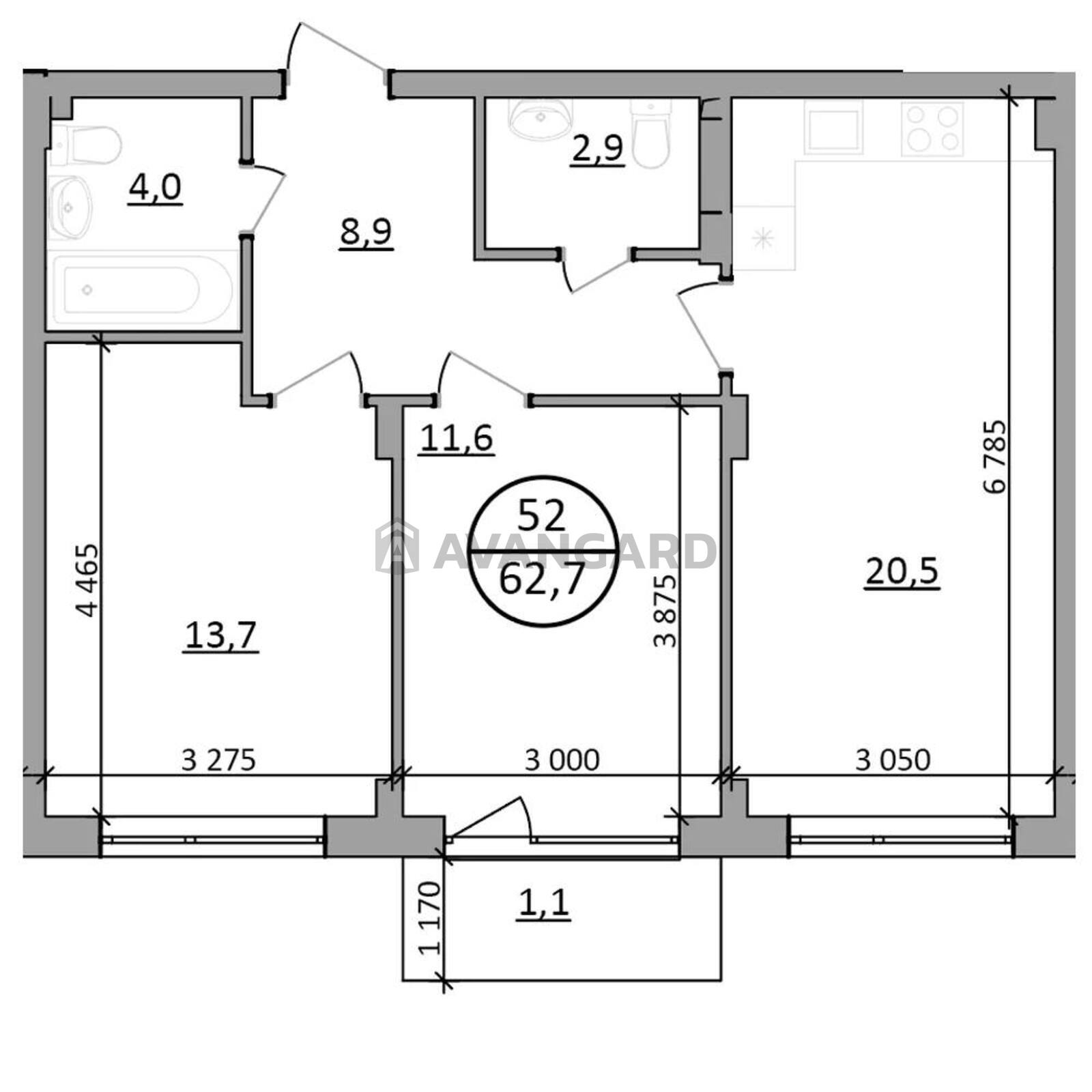 2 комн. квартира, 62,7/25,3/20,5 кв. м., 4/5 этаж фото 17 2 комн. квартира, 62,7/25,3/20,5 кв. м., 4/5 этаж фото 17