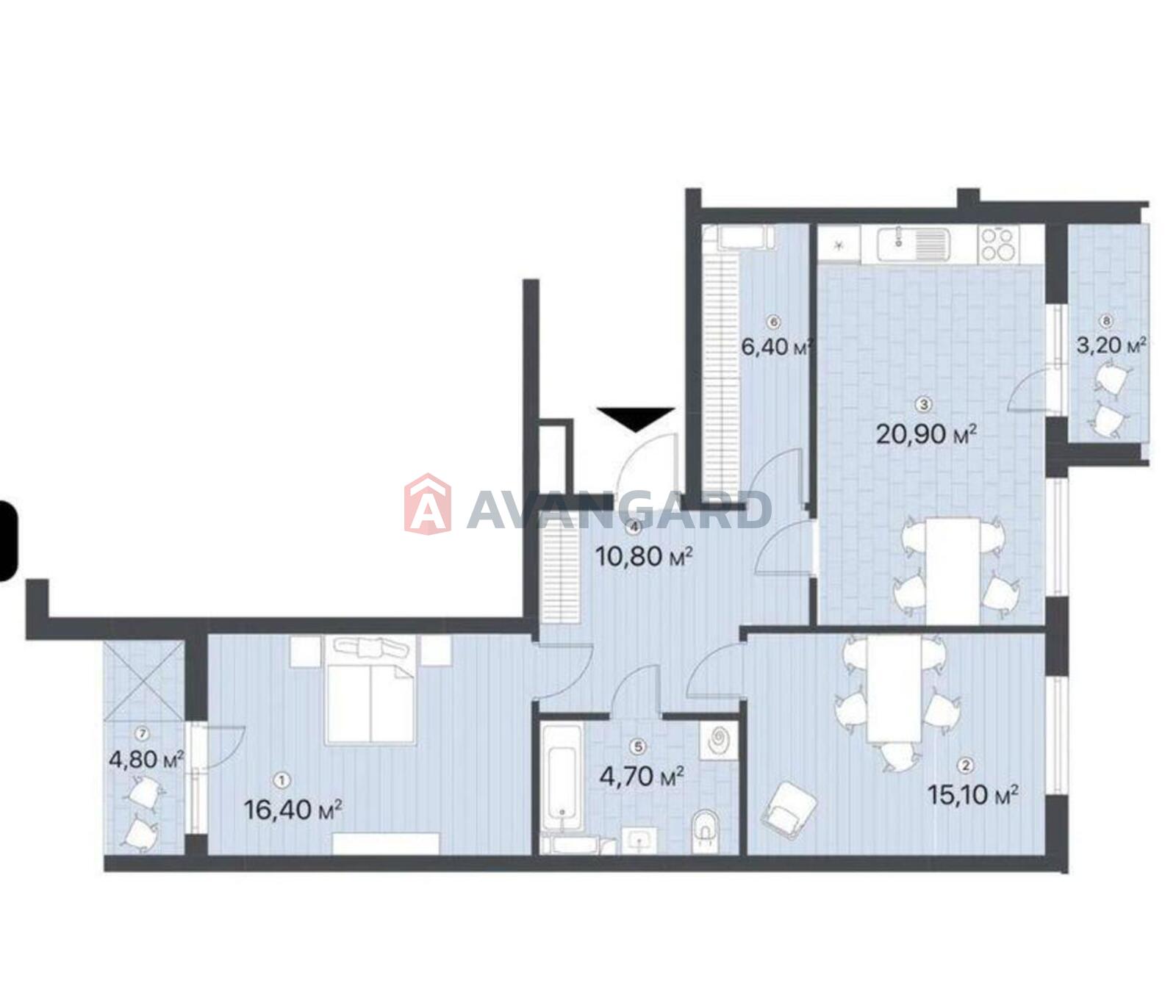 2 кім. квартира, 85/-/20 кв. м., 10/25 поверх фото 6 2 кім. квартира, 85/-/20 кв. м., 10/25 поверх фото 6