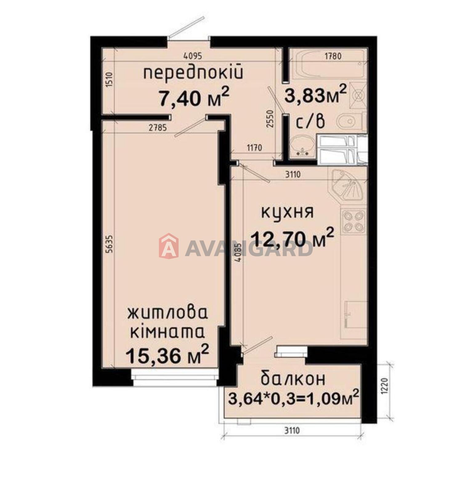 1 комн. квартира, 41/-/13 кв. м., 16/25 этаж фото 2 1 комн. квартира, 41/-/13 кв. м., 16/25 этаж фото 2