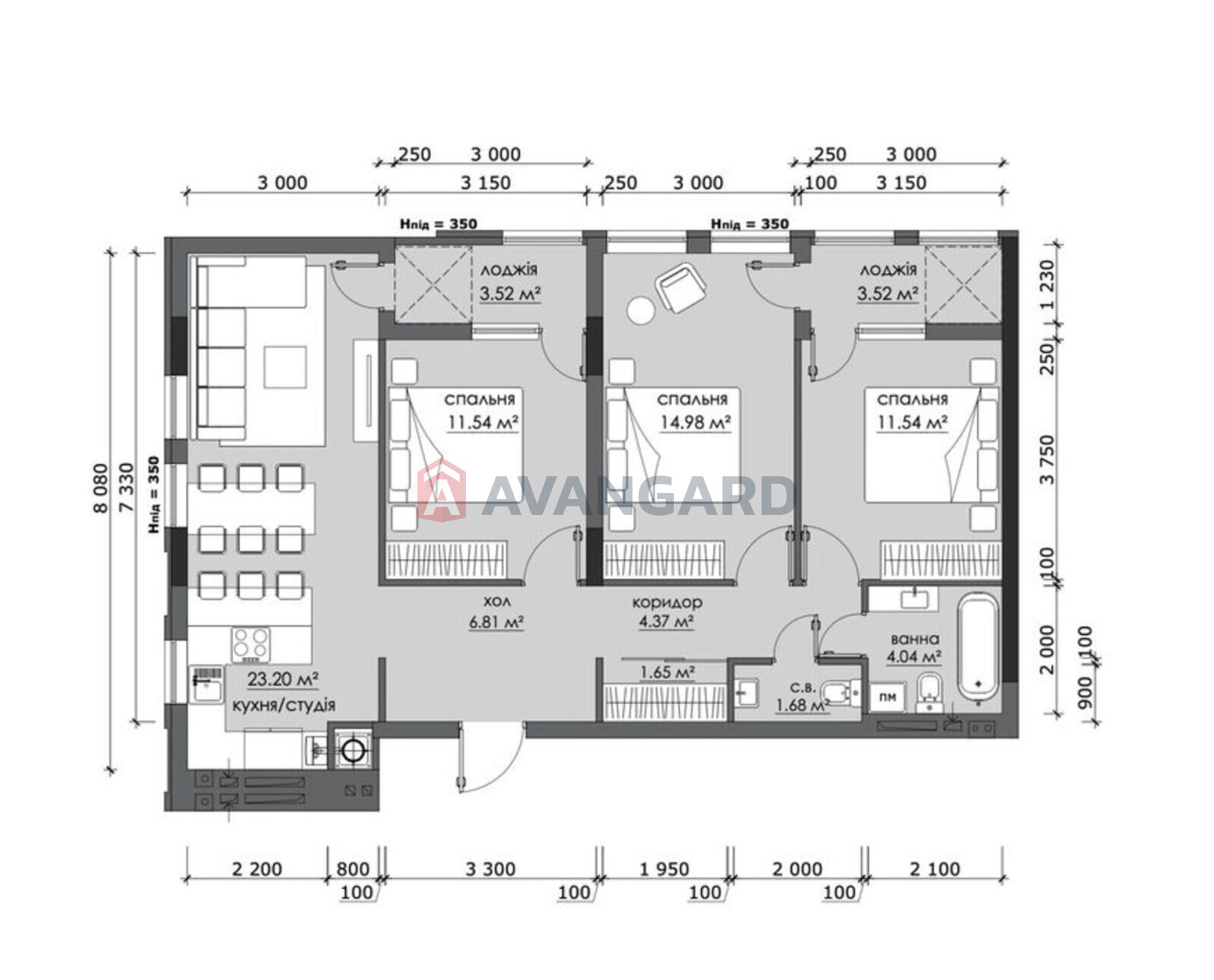3 комн. квартира, 87/-/23 кв. м., 6/7 этаж фото 3 3 комн. квартира, 87/-/23 кв. м., 6/7 этаж фото 3