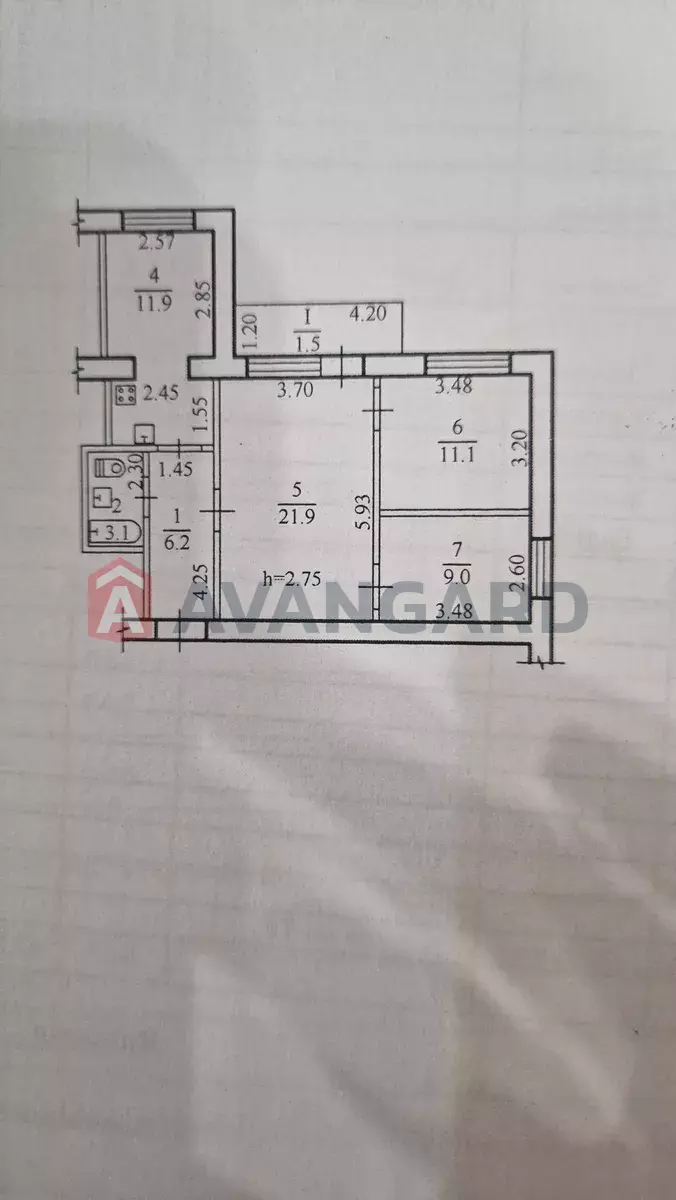 3 комн. квартира, 64/-/11 кв. м., 3/4 этаж фото 11 3 комн. квартира, 64/-/11 кв. м., 3/4 этаж фото 11