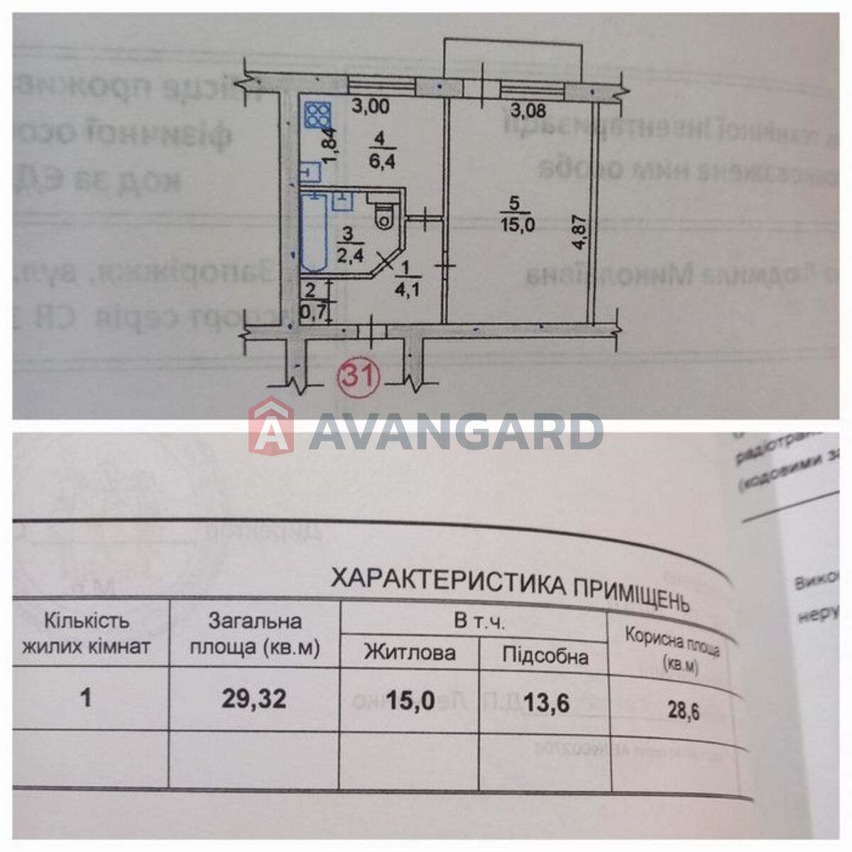 1 кім. квартира, 30/-/6 кв. м., 4/5 поверх фото 5 1 кім. квартира, 30/-/6 кв. м., 4/5 поверх фото 5