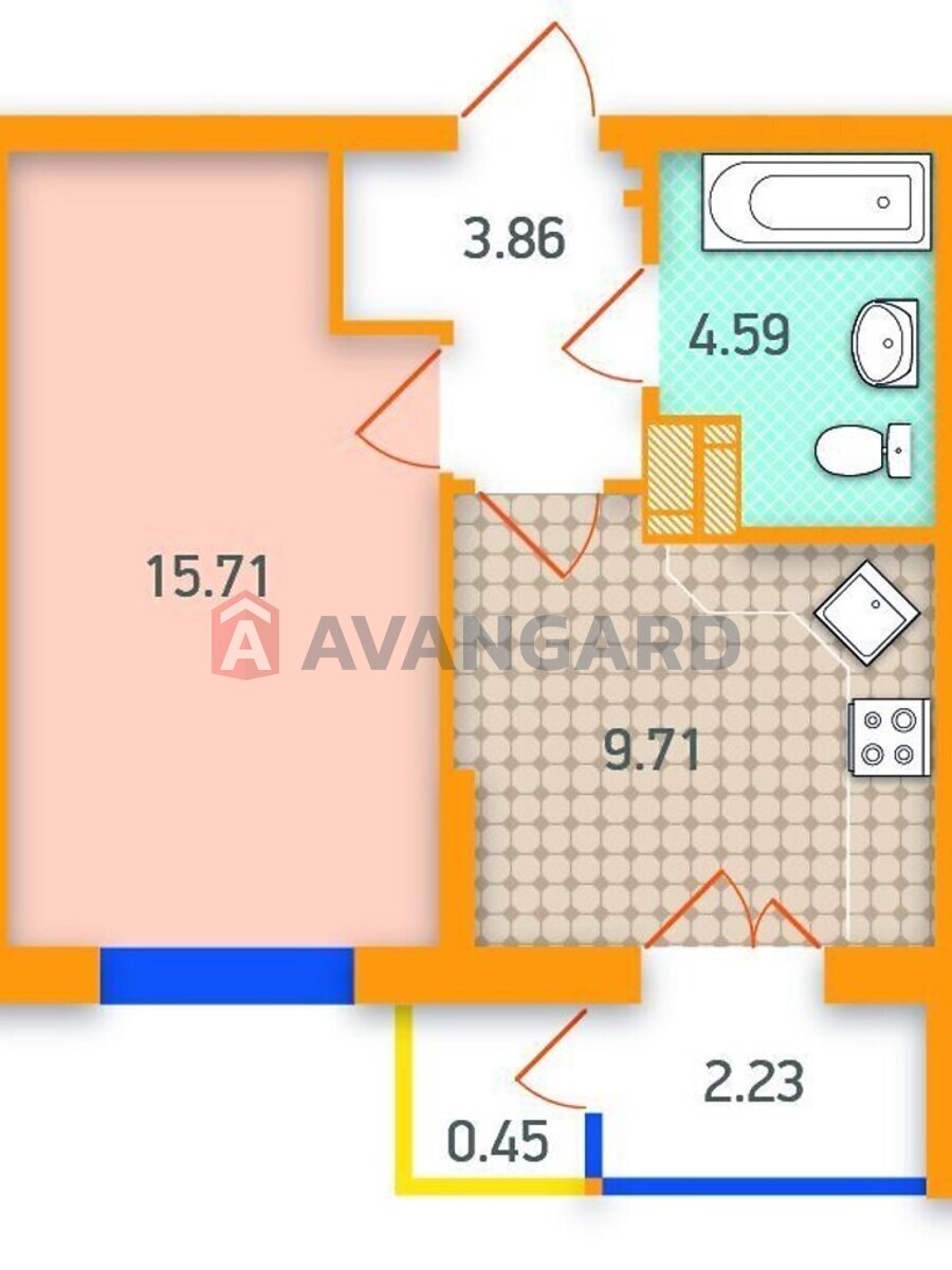 1 комн. квартира, 37/16/10 кв. м., 6/24 этаж фото 2 1 комн. квартира, 37/16/10 кв. м., 6/24 этаж фото 2
