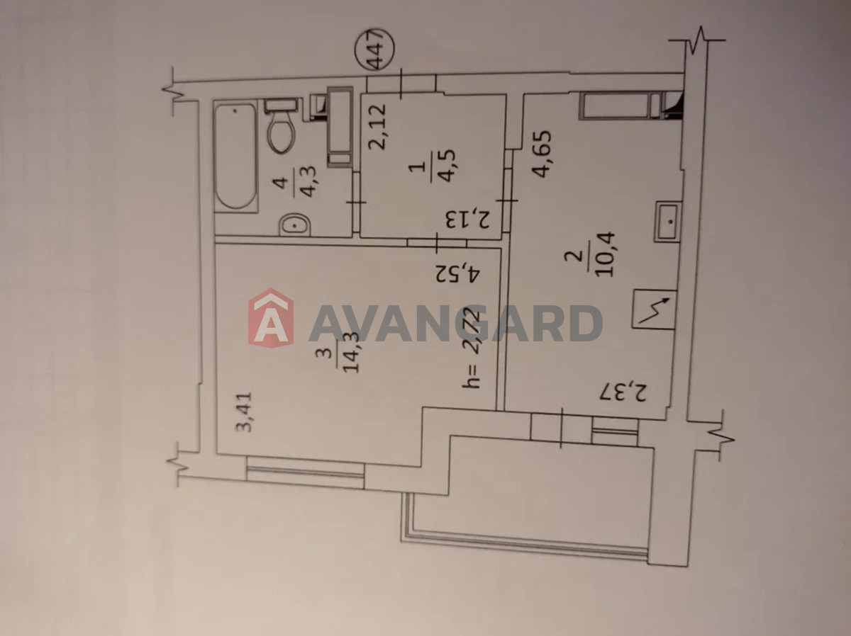 1 кім. квартира, 39/14,3/10,4 кв. м., 6/25 поверх фото 13 1 кім. квартира, 39/14,3/10,4 кв. м., 6/25 поверх фото 13