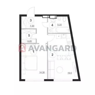 1 кім. квартира, 49/14/19 кв. м., 3/26 поверх фото 7 1 кім. квартира, 49/14/19 кв. м., 3/26 поверх фото 7