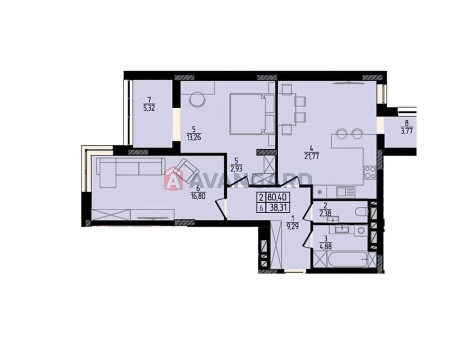 2 комн. квартира, 80/-/- кв. м., 5/10 этаж фото 2 2 комн. квартира, 80/-/- кв. м., 5/10 этаж фото 2