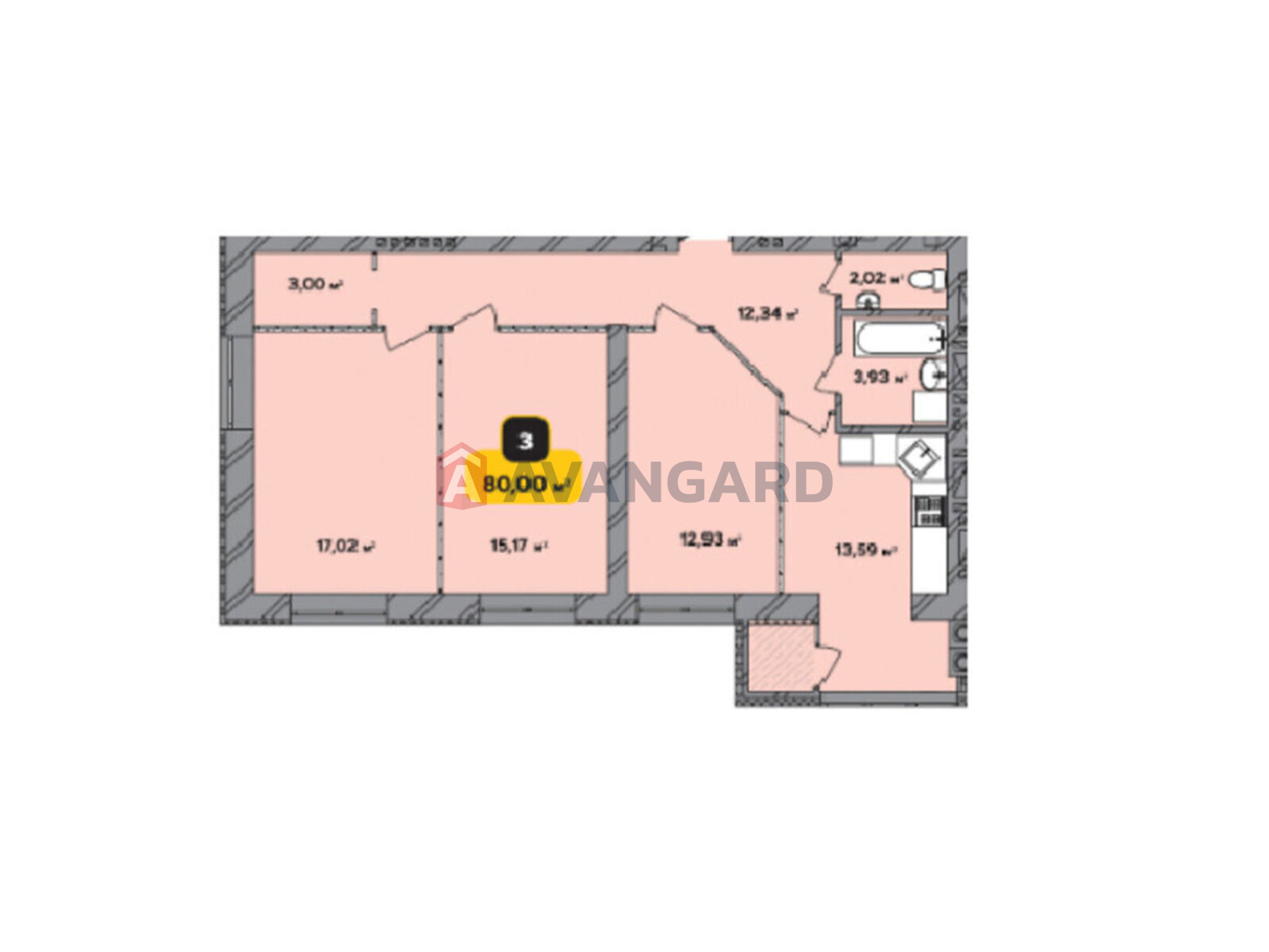 3 кім. квартира, 80/-/- кв. м., 1/10 поверх фото 2 3 кім. квартира, 80/-/- кв. м., 1/10 поверх фото 2