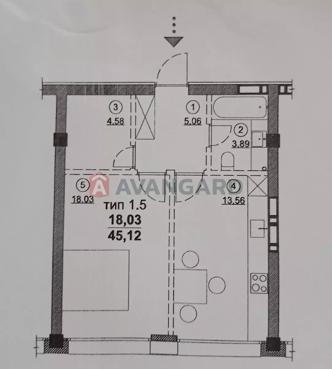 1 комн. квартира, 45/15/13 кв. м., 8/9 этаж фото 20 1 комн. квартира, 45/15/13 кв. м., 8/9 этаж фото 20