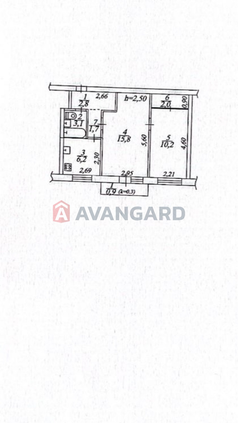 2 кім. квартира, 46/-/6 кв. м., 3/5 поверх фото 17 2 кім. квартира, 46/-/6 кв. м., 3/5 поверх фото 17
