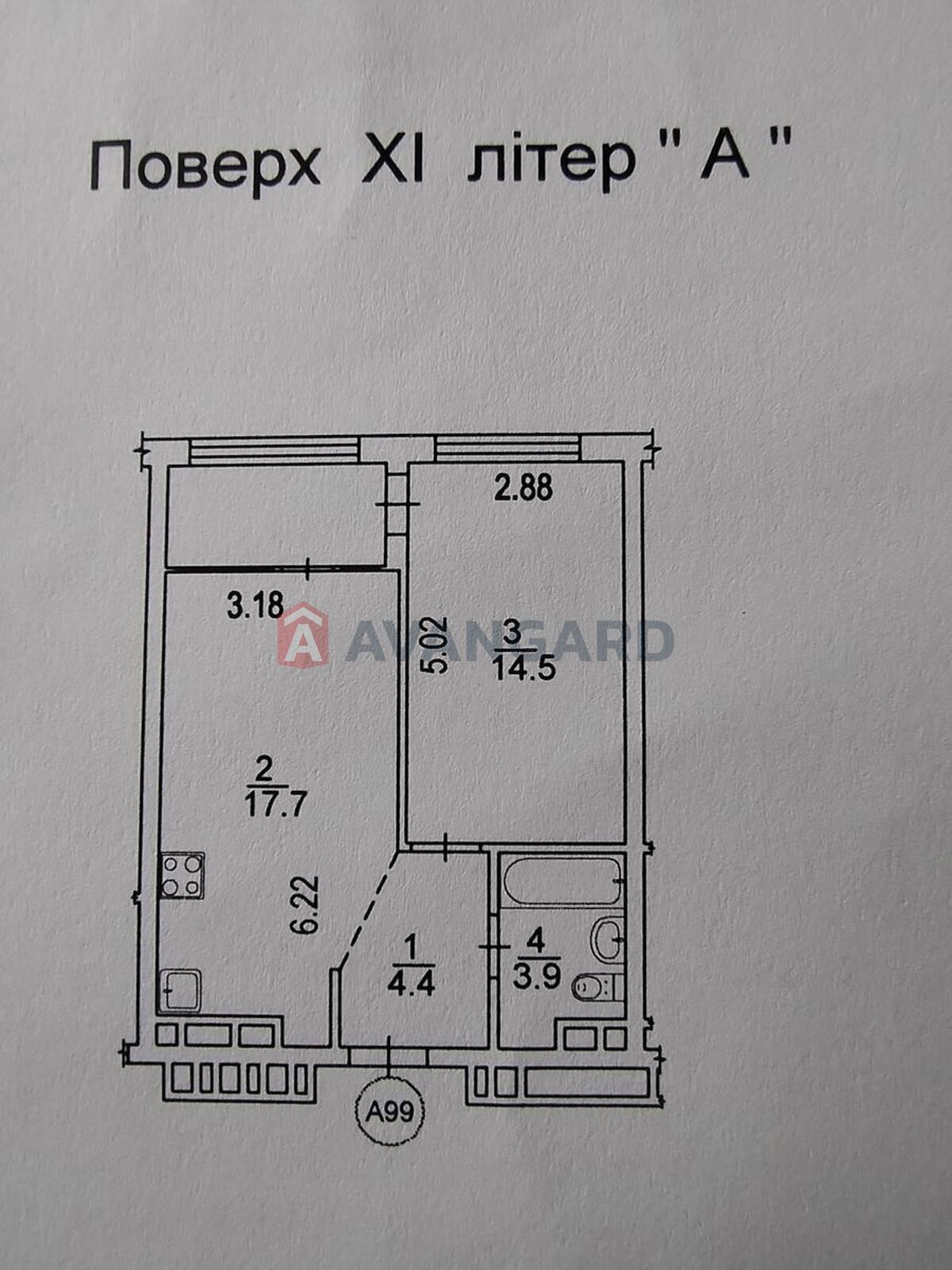1 кім. квартира, 45/14/21 кв. м., 11/25 поверх фото 11 1 кім. квартира, 45/14/21 кв. м., 11/25 поверх фото 11