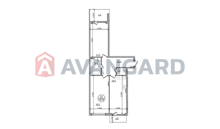 2 комн. квартира, 78,9/37,2/18 кв. м., 2/5 этаж фото 2 2 комн. квартира, 78,9/37,2/18 кв. м., 2/5 этаж фото 2