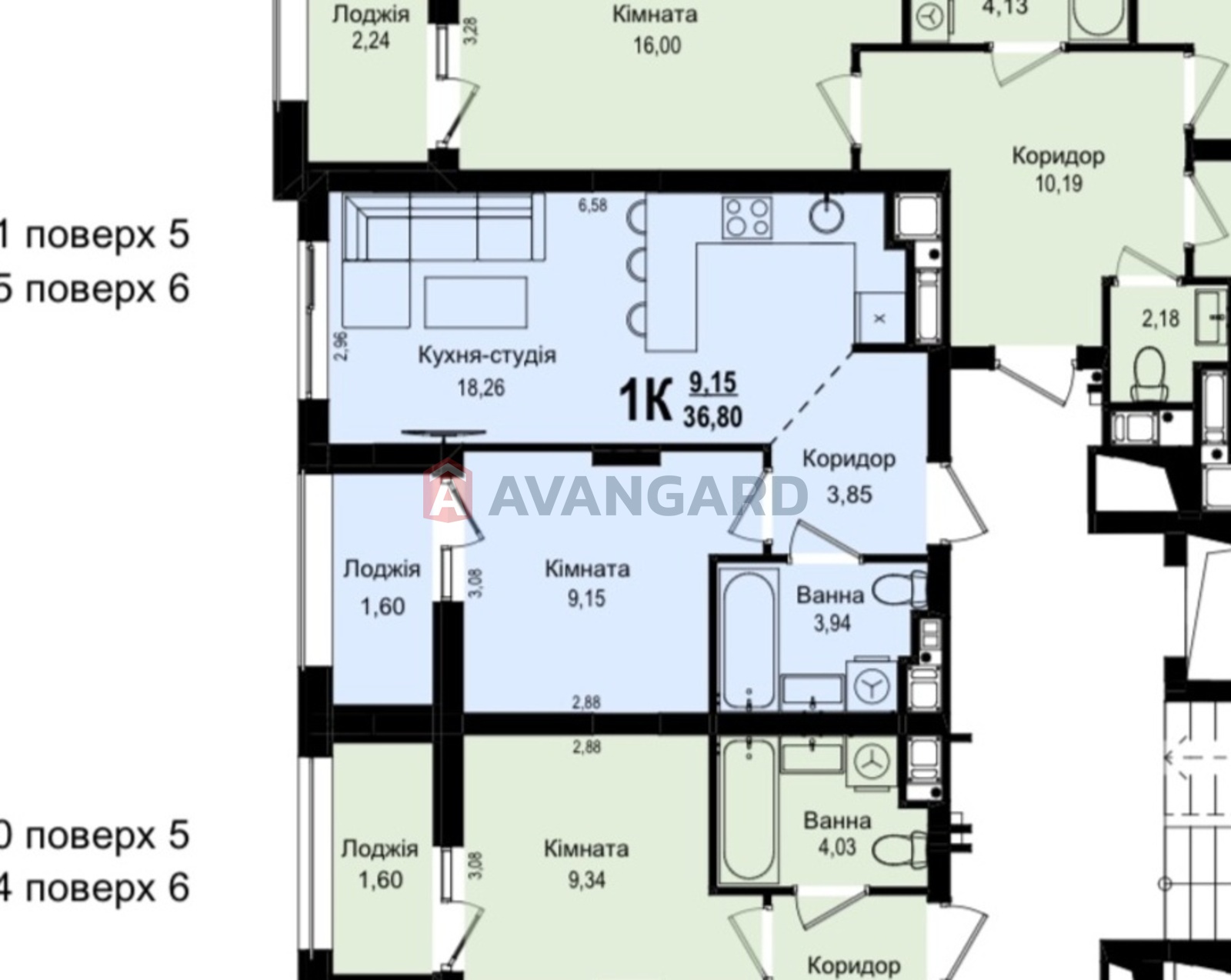 1 комн. квартира, 37,14/10/19 кв. м., 6/6 этаж фото 5 1 комн. квартира, 37,14/10/19 кв. м., 6/6 этаж фото 5