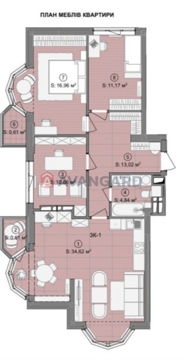 4 кім. квартира, 95/-/35 кв. м., 25/25 поверх фото 10 4 кім. квартира, 95/-/35 кв. м., 25/25 поверх фото 10