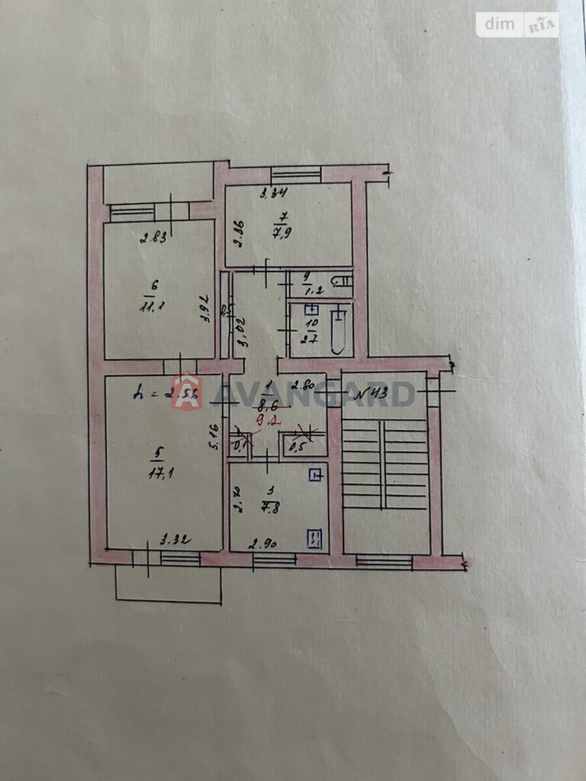 3 кім. квартира, 68/-/9 кв. м., 5/5 поверх фото 2 3 кім. квартира, 68/-/9 кв. м., 5/5 поверх фото 2