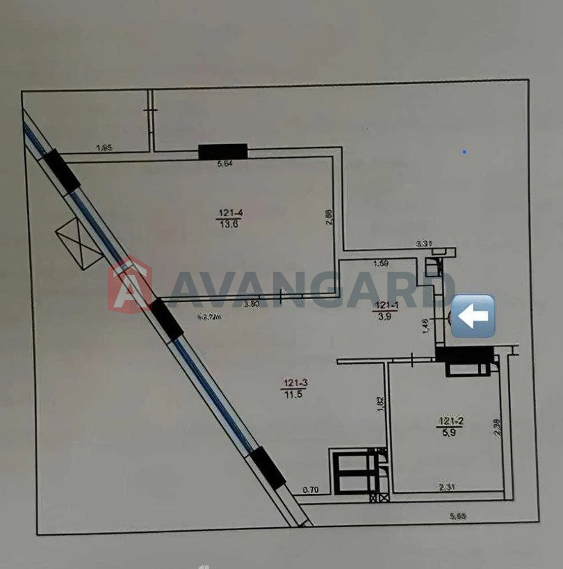 1 кім. квартира, 38/-/11 кв. м., 12/21 поверх фото 2 1 кім. квартира, 38/-/11 кв. м., 12/21 поверх фото 2