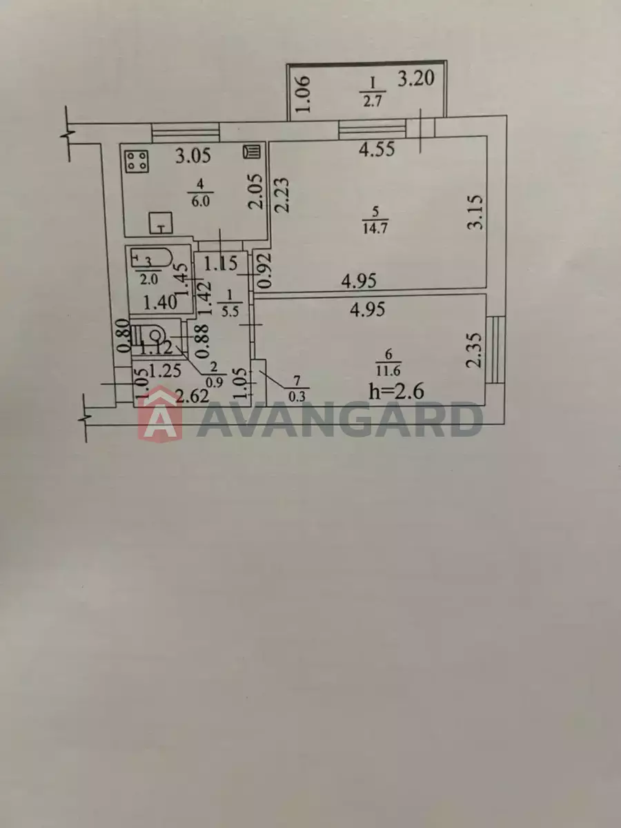 2 комн. квартира, 43/-/6 кв. м., 2/2 этаж фото 17 2 комн. квартира, 43/-/6 кв. м., 2/2 этаж фото 17