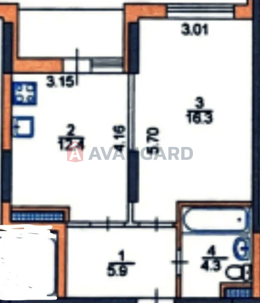 1 комн. квартира, 41/16/12 кв. м., 17/24 этаж фото 9 1 комн. квартира, 41/16/12 кв. м., 17/24 этаж фото 9