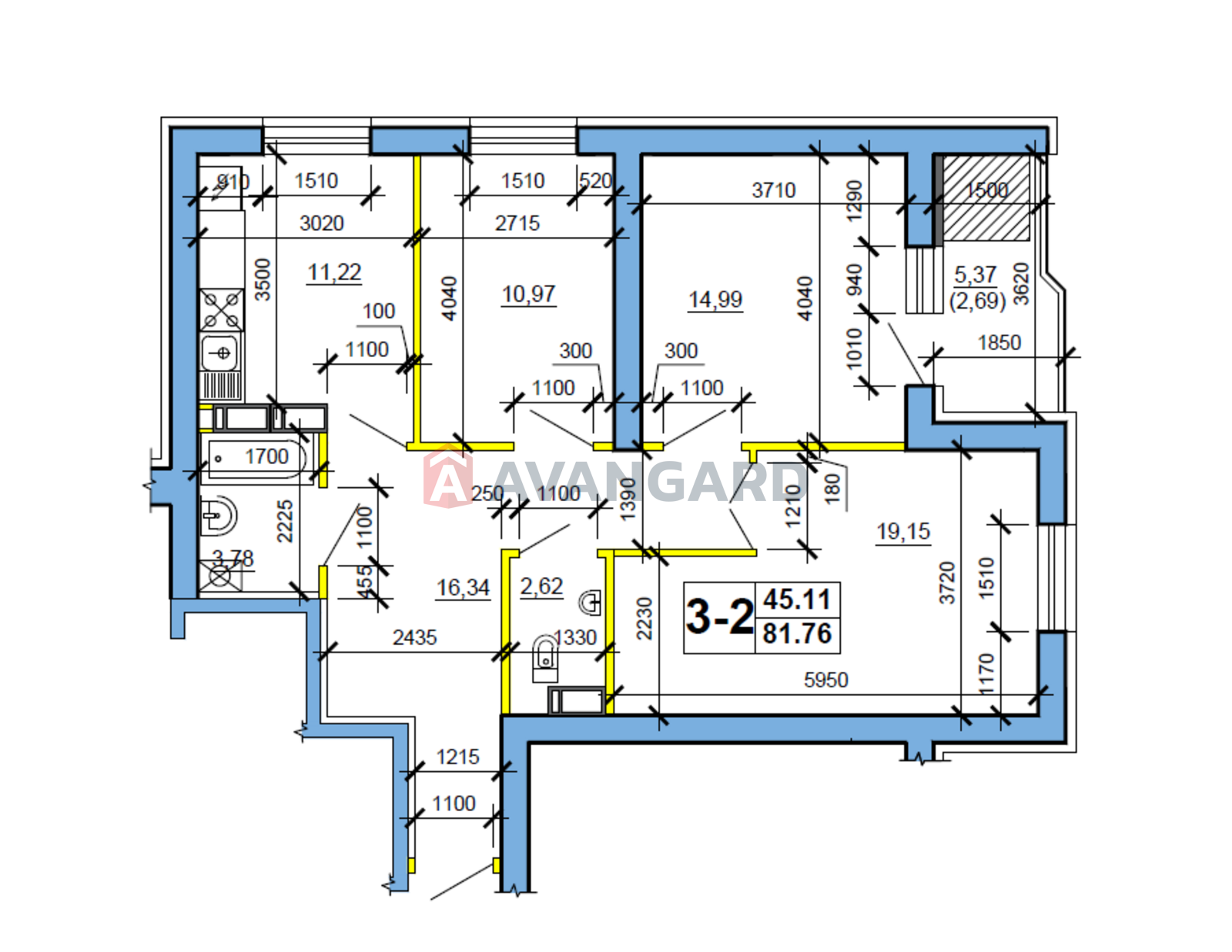 3 комн. квартира, 82/45/11 кв. м., 9/9 этаж фото 1 3 комн. квартира, 82/45/11 кв. м., 9/9 этаж фото 1