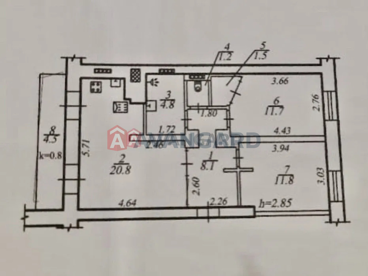 3 кім. квартира, 64/-/10 кв. м., 4/7 поверх фото 21 3 кім. квартира, 64/-/10 кв. м., 4/7 поверх фото 21