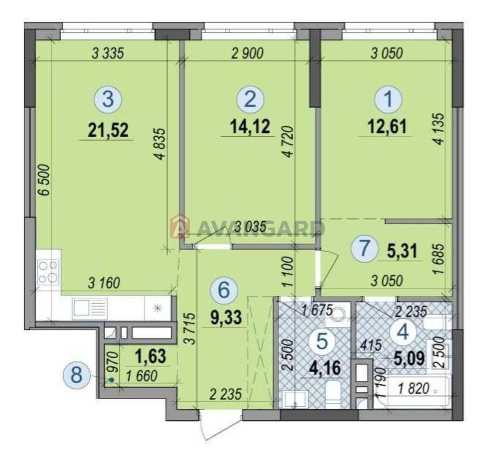 2 комн. квартира, 73/-/21 кв. м., 13/26 этаж фото 4 2 комн. квартира, 73/-/21 кв. м., 13/26 этаж фото 4
