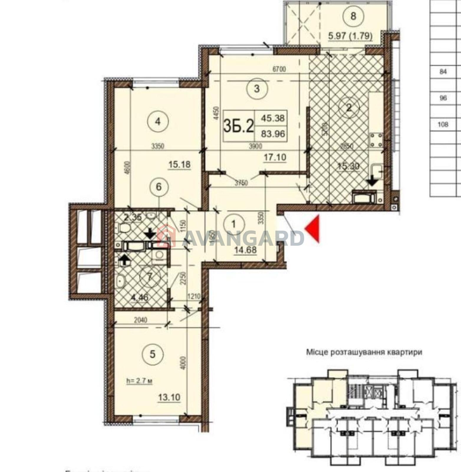 3 комн. квартира, 83/46/15 кв. м., 10/25 этаж фото 5 3 комн. квартира, 83/46/15 кв. м., 10/25 этаж фото 5