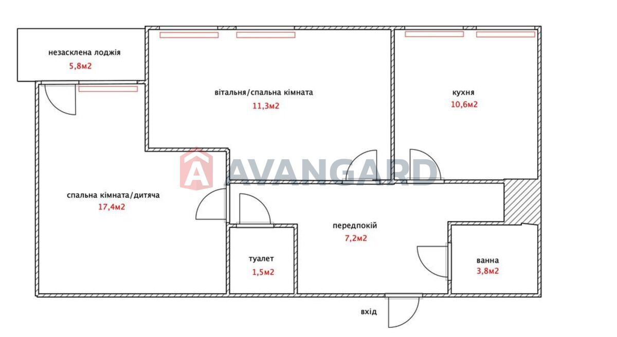 2 кім. квартира, 53/-/11 кв. м., 4/17 поверх фото 1 2 кім. квартира, 53/-/11 кв. м., 4/17 поверх фото 1