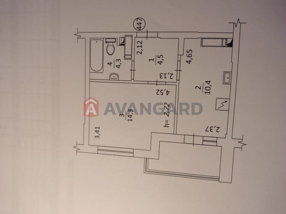 1 кім. квартира, 39/14,3/10,4 кв. м., 6/25 поверх фото 14 1 кім. квартира, 39/14,3/10,4 кв. м., 6/25 поверх фото 14