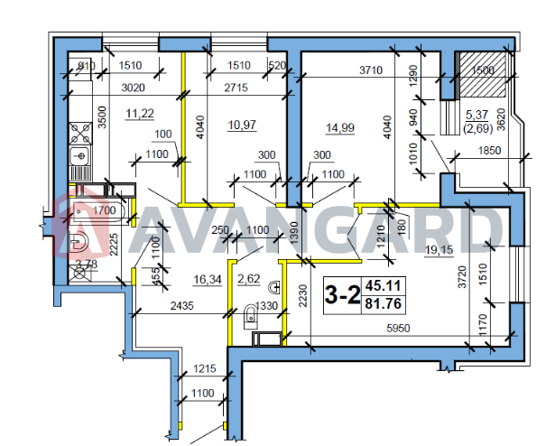 3 кім. квартира, 85/45/11 кв. м., 9/9 поверх фото 12 3 кім. квартира, 85/45/11 кв. м., 9/9 поверх фото 12