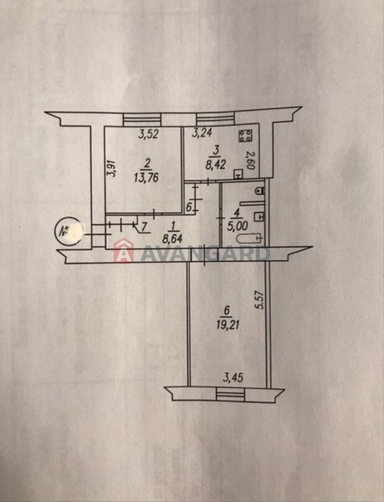 2 кім. квартира, 57/-/8 кв. м., 1/4 поверх фото 1 2 кім. квартира, 57/-/8 кв. м., 1/4 поверх фото 1