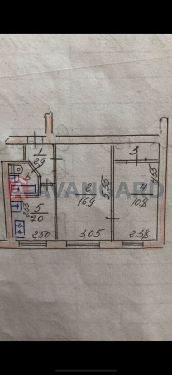 2 кім. квартира, 42/-/7 кв. м., 2/5 поверх фото 11 2 кім. квартира, 42/-/7 кв. м., 2/5 поверх фото 11