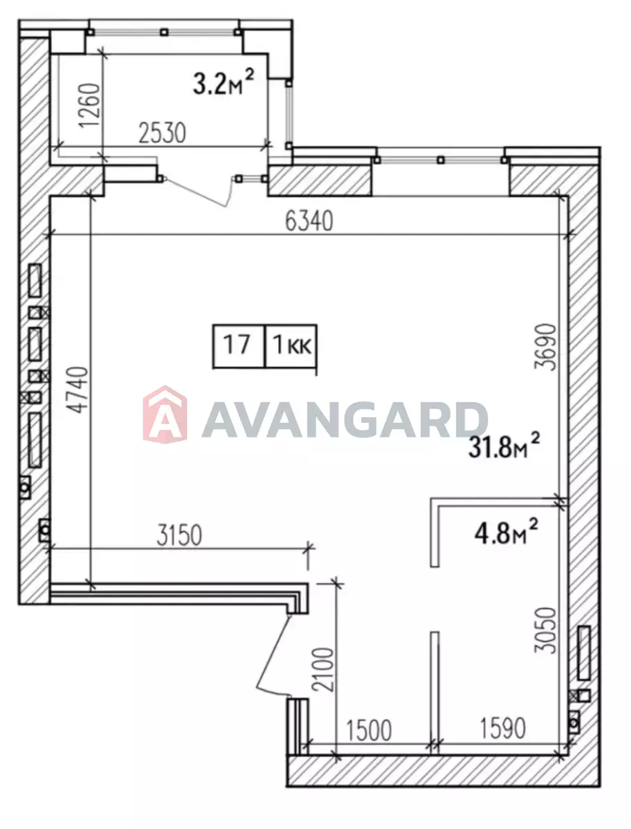 1 кім. квартира, 38/-/- кв. м., 3/10 поверх фото 2 1 кім. квартира, 38/-/- кв. м., 3/10 поверх фото 2