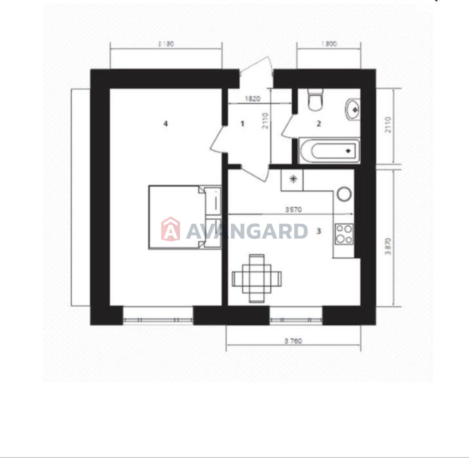 1 кім. квартира, 41/-/13 кв. м., 6/6 поверх фото 1 1 кім. квартира, 41/-/13 кв. м., 6/6 поверх фото 1