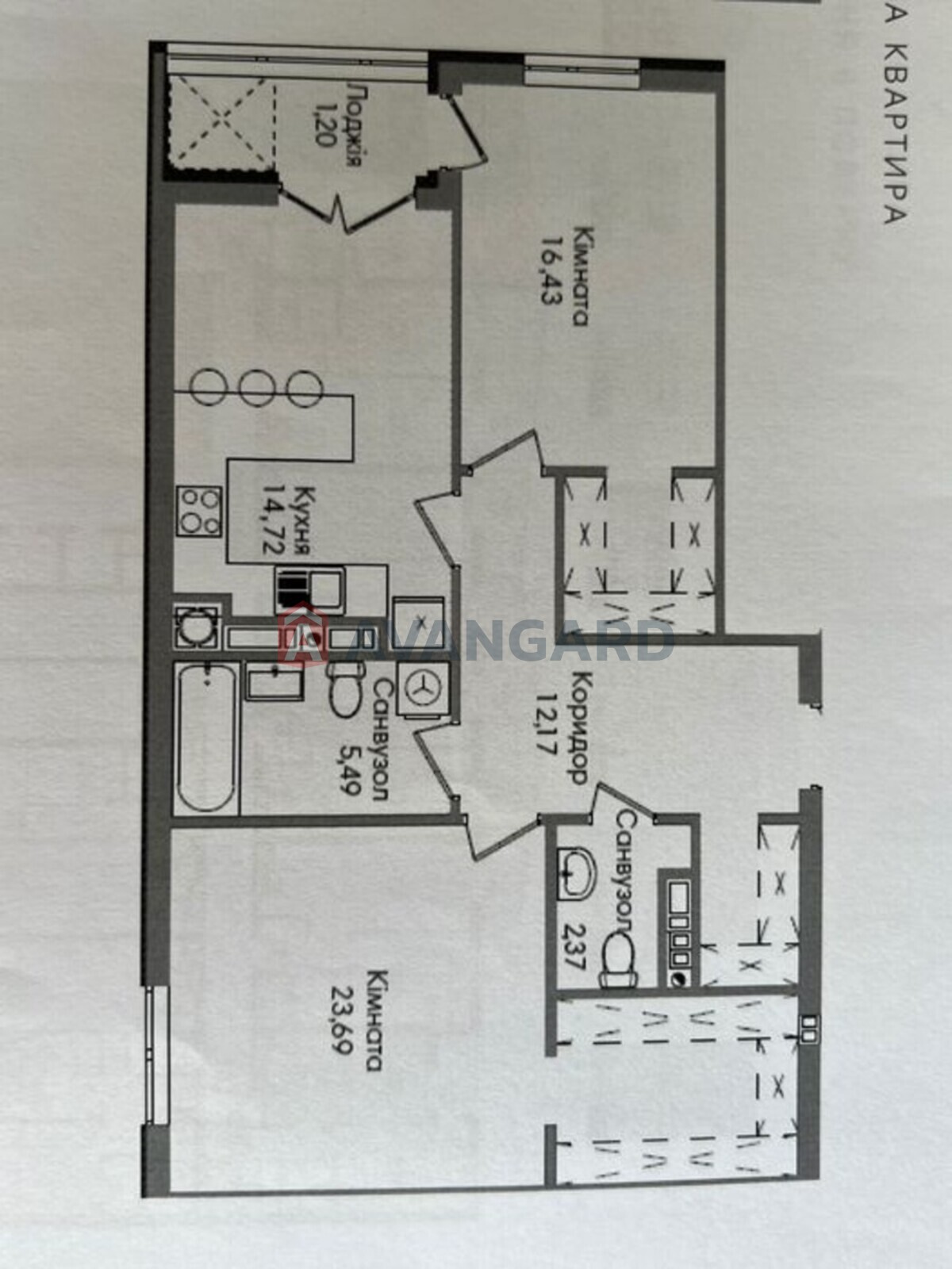 2 кім. квартира, 76/-/15 кв. м., 6/16 поверх фото 3 2 кім. квартира, 76/-/15 кв. м., 6/16 поверх фото 3