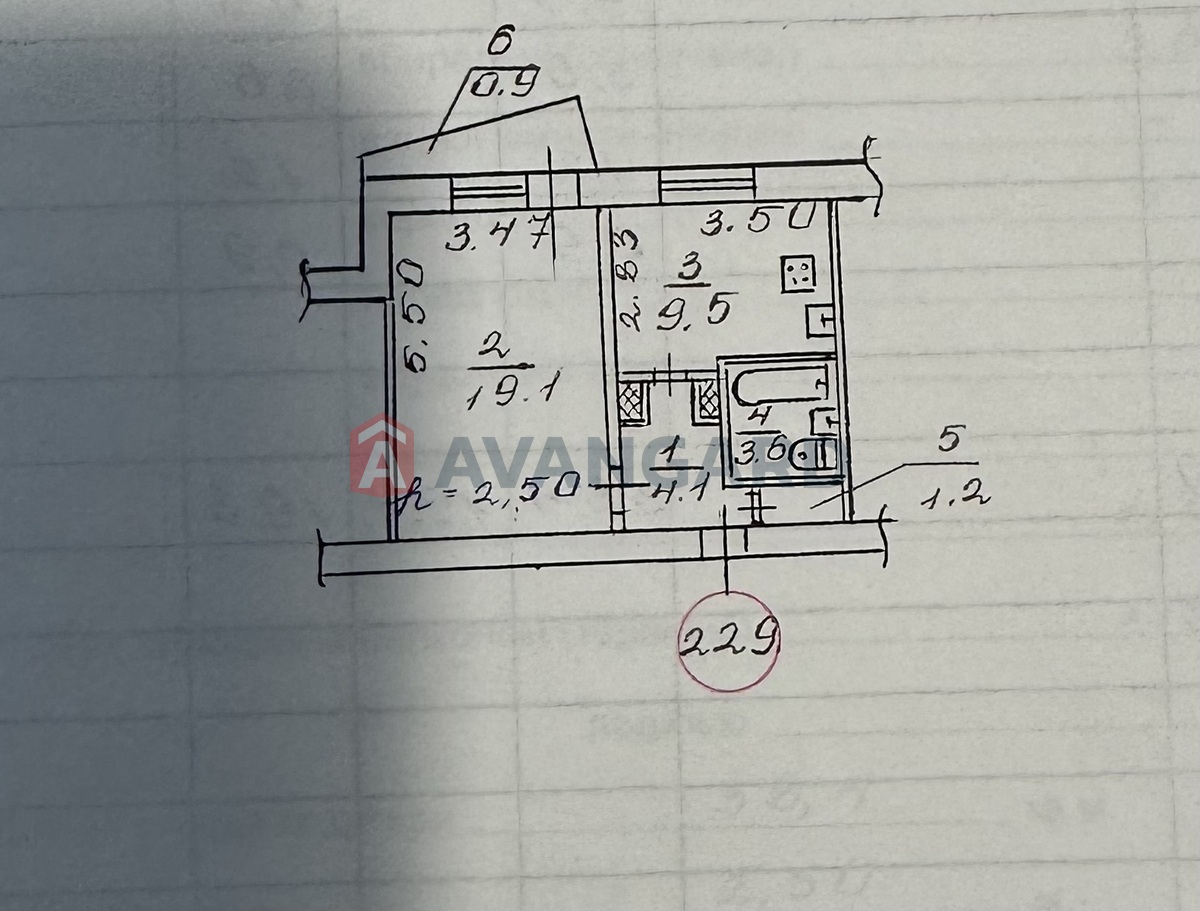 2 кім. квартира, 39/-/10 кв. м., 7/9 поверх фото 2 2 кім. квартира, 39/-/10 кв. м., 7/9 поверх фото 2