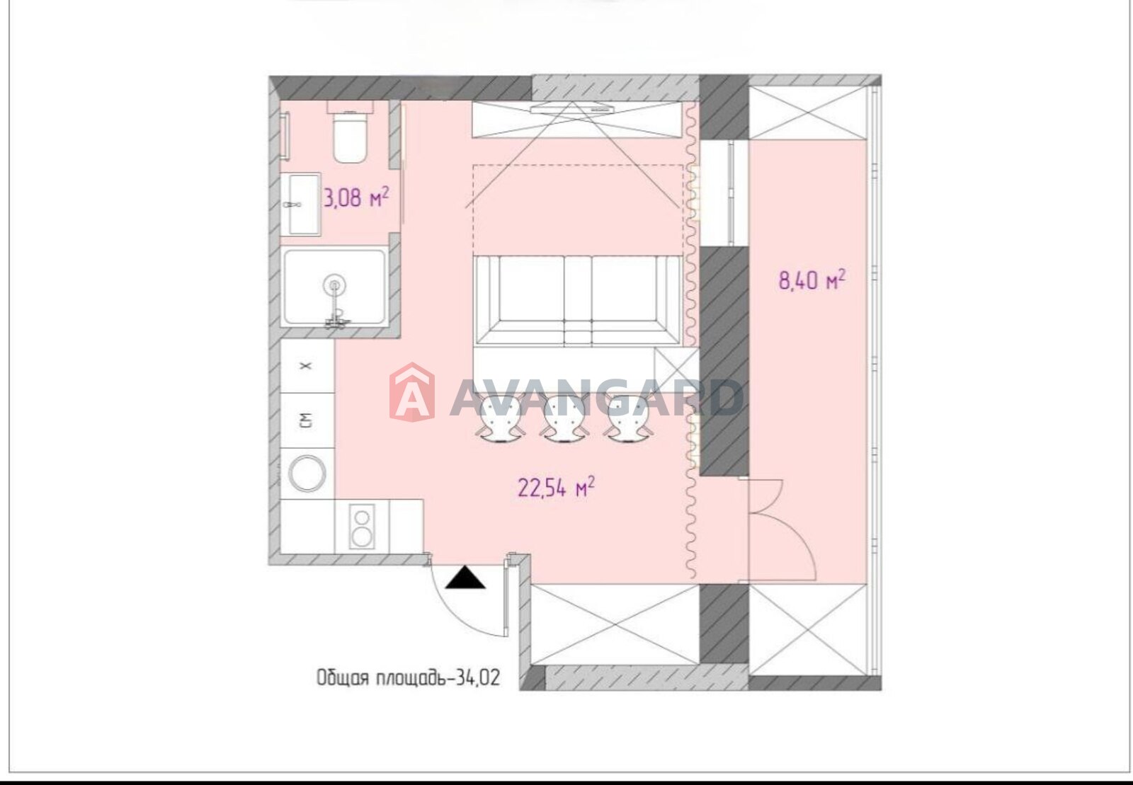 1 кім. квартира, 34/-/22,5 кв. м., 23/23 поверх фото 19 1 кім. квартира, 34/-/22,5 кв. м., 23/23 поверх фото 19