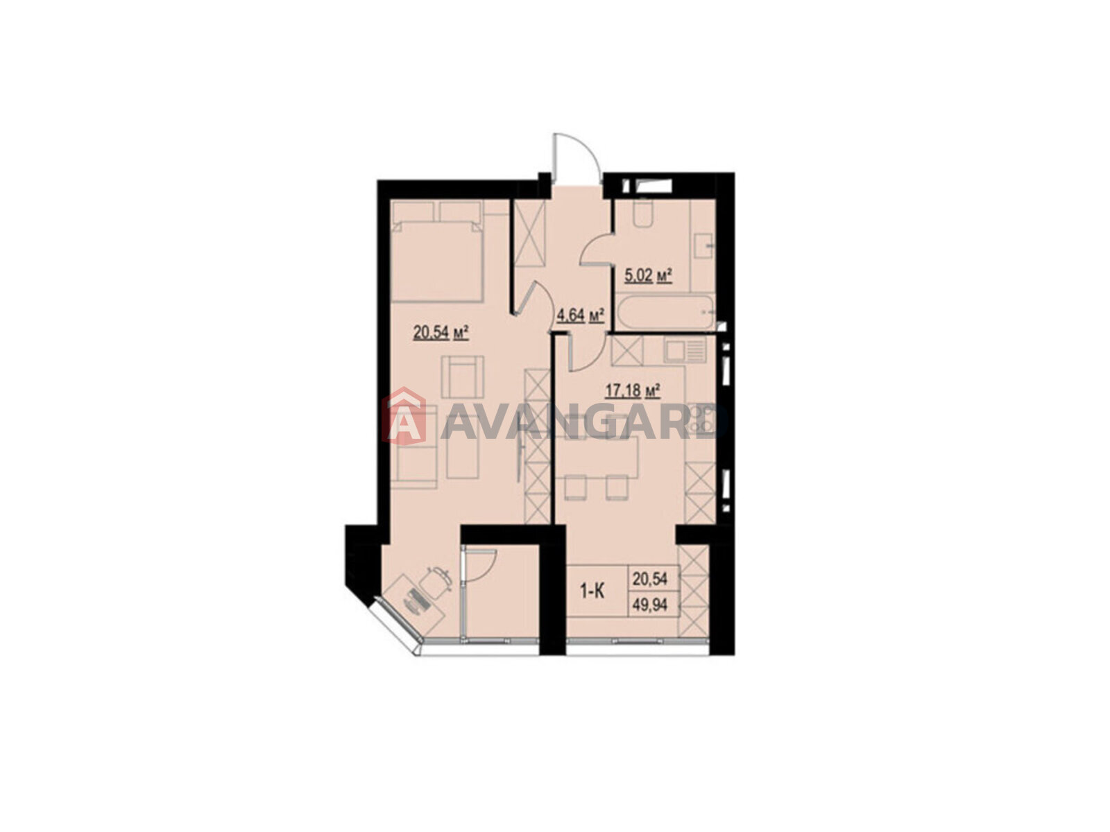 1 кім. квартира, 49/-/- кв. м., 9/10 поверх фото 5 1 кім. квартира, 49/-/- кв. м., 9/10 поверх фото 5