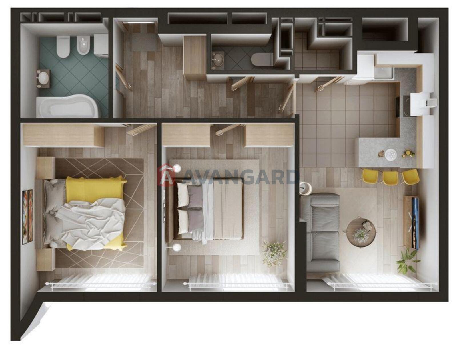 2 комн. квартира, 65.7/-/21 кв. м., 14/25 этаж фото 4 2 комн. квартира, 65.7/-/21 кв. м., 14/25 этаж фото 4