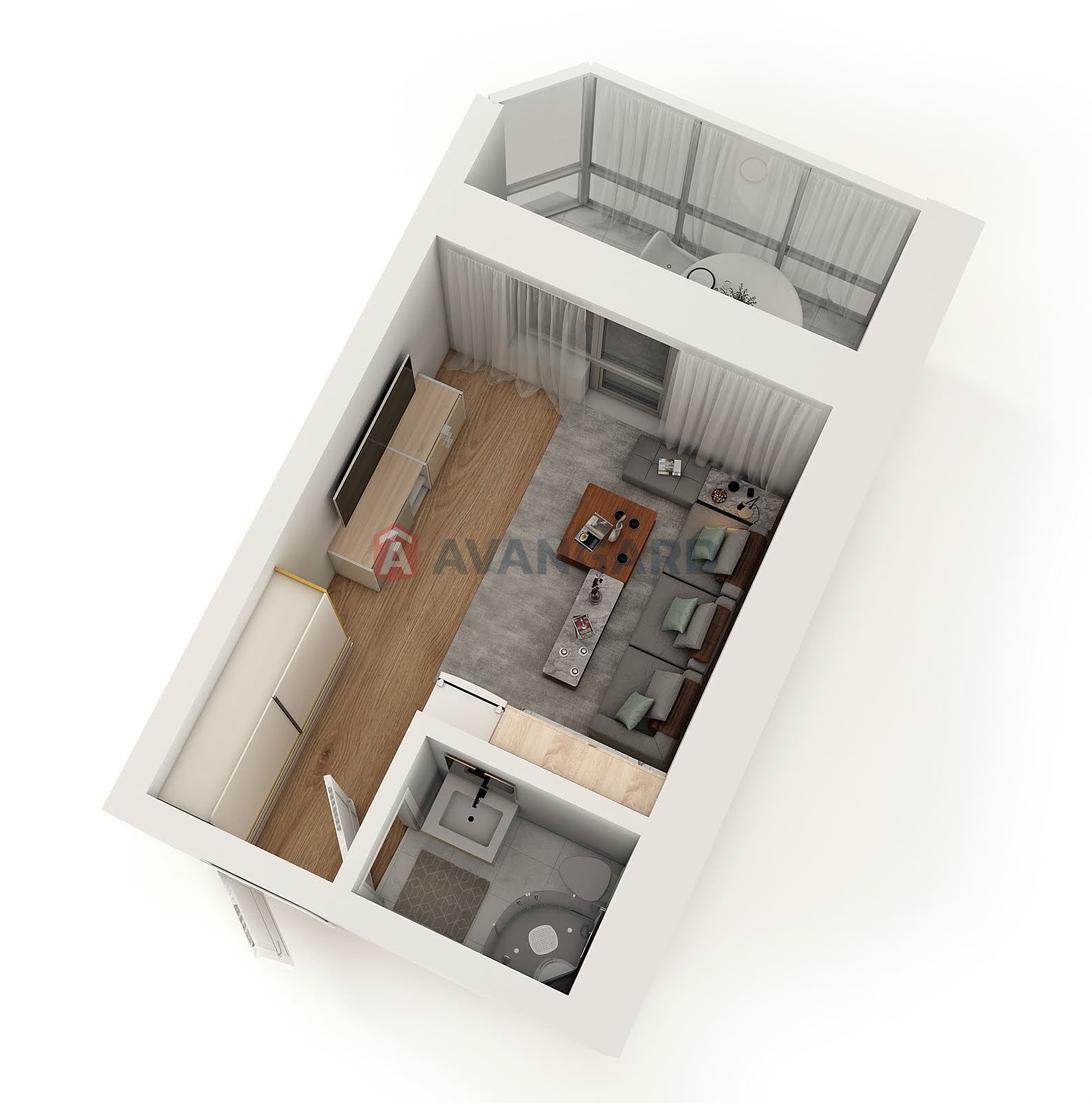 1 кім. квартира, 23.1 /-/19.6 кв. м., 8/9 поверх фото 4 1 кім. квартира, 23.1 /-/19.6 кв. м., 8/9 поверх фото 4