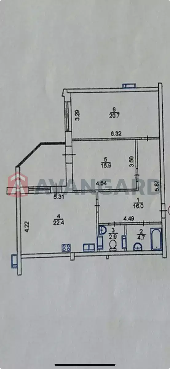 2 комн. квартира, 91/44/24 кв. м., 2/18 этаж фото 3 2 комн. квартира, 91/44/24 кв. м., 2/18 этаж фото 3